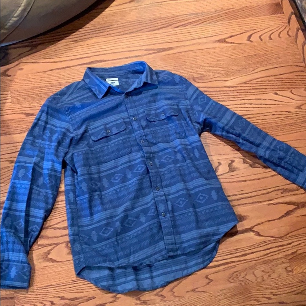 Aztec blue button down